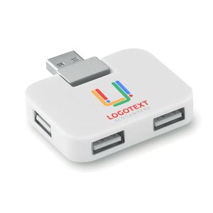 GiftRetail MO8930 - SQUARE 4 Port USB Hub Weiß