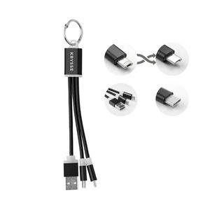 GiftRetail MO9292 - RIZO Schlüsselring mit Kabel-Set Schwarz