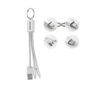 GiftRetail MO9292 - RIZO Schlüsselring mit Kabel-Set Silver
