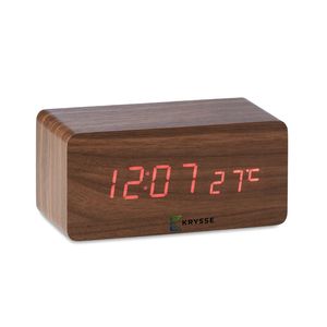 GiftRetail MO9456 - BUENOS AIRES CHARGER Tischuhr mit Ladestation Wood