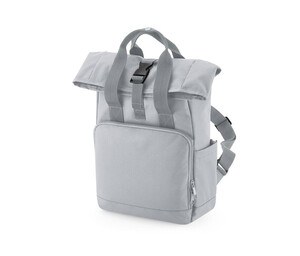 Bag Base BG118S - RECYCLED MINI TWIN HANDLE ROLL-TOP LAPTOP BACKPACK Light Grey