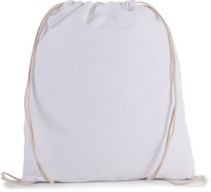 Kimood KI0147 - Kleiner Rucksack aus Bio-Baumwolle mit Kordeln Weiß