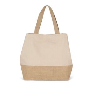 Kimood KI0235 - Baumwolltuch-Jute-Shoppingtasche Light Sand / Natural