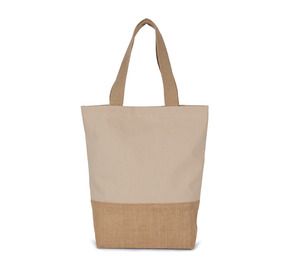 Kimood KI0298 - Shoppingtasche aus Baumwolle verklebten Jutefäden