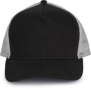 K-up KP137 - 5-Panel Trucker Kappe Black / Light Grey