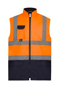 Yoko YHV005 - Gepolsterter Warn-Bodywärmer Hi Vis Orange/Navy