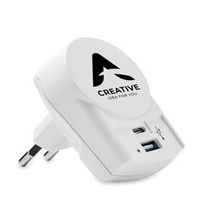 Skross MO6883 - EURO USB CHARGER A/C Skross Euro USB-Ladegerät (AC) Weiß