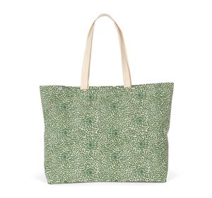 Kimood KINS112 - Shoppingtasche Green leaves / Natural