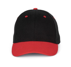 K-up KP188 - 6-Panel-Kappe Schwarz / Rot