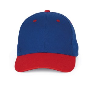 K-up KP188 - 6-Panel-Kappe Royal Blue / Red