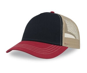 ATLANTIS HEADWEAR AT249 - Rapper-Mütze aus recyceltem Polyester Navy / Burgundy / Khaki