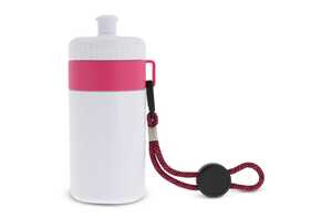 TopPoint LT98785 - Sportflasche mit Halteschlaufe 500ml Weiß / Pink