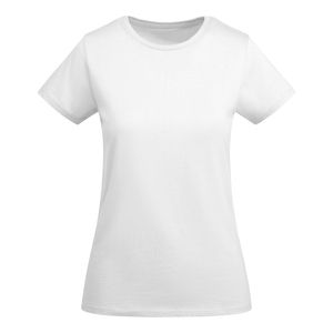 Roly CA6699 - BREDA WOMAN Tailliertes Kurzarm-T-Shirt für Damen aus OCS-zertifizierter Bio-Baumwolle Weiß