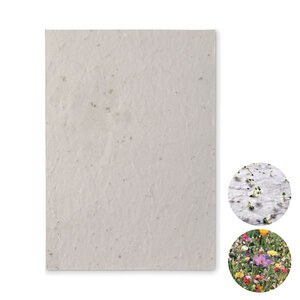GiftRetail MO6915 - ASIDE DIN A5 Wildblumen-Samenpapier Weiß