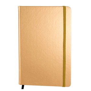 EgotierPro 38008 - A5 Notizbuch PU-Cover in Metallicfarben, 80 Blatt LUMINE Dorado