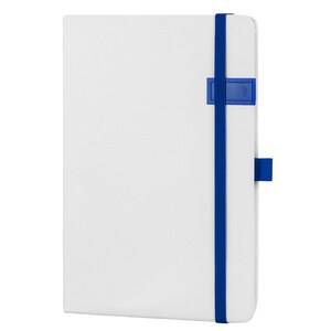 EgotierPro 38509 - A5 Notebook mit PU-Deckel, Elastikband & USB 16GB STOCKER Blue