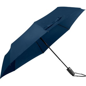 EgotierPro 38537RE - Automatischer RPET Pongee Regenschirm, 95 cm OPEN&CLOSE Marineblau