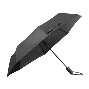 EgotierPro 38537RE - Automatischer RPET Pongee Regenschirm, 95 cm OPEN&CLOSE Schwarz