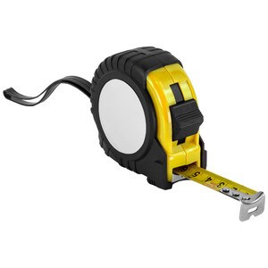 EgotierPro 39091 - ABS Maßband 5m mit Gummi, Clip, Farbdetail BRIC