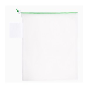 EgotierPro 50042 - Wiederverwendbare Polyester-Netztasche mit Bandverschluss ACHATS Green