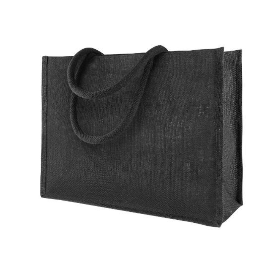 EgotierPro 52558 - Jute-Tasche mit Baumwollgriffen und Innenlaminierung NATIVE