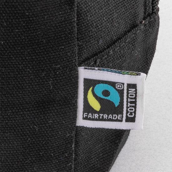 EgotierPro 53546 - Fairtrade Baumwoll Kulturbeutel Schwarz PIER