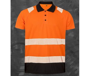 Result RS501X - Polo -Hemd mit hoher Sichtbarkeit im recycelten Polyester Fluo Orange / Black