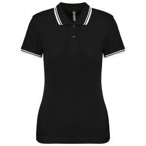 Kariban K273 - Polohemd für Damen mit kurzen Ärmeln und Streifen Black / White
