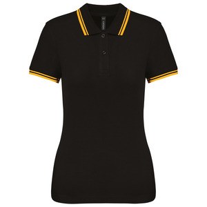 Kariban K273 - Polohemd für Damen mit kurzen Ärmeln und Streifen Black / Yellow