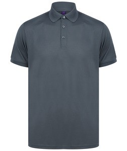 Henbury H465 - Polohemd für Herren aus recyceltem Polyester Holzkohle