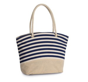 Kimood KI0283 - Jute-Shoppingtasche im marinen Stil