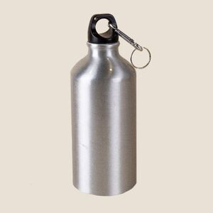 EgotierPro 31028 - Aluminiumflasche 500ml, glänzend, Schraubverschluss, Karabiner