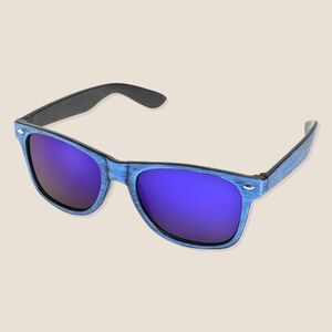 EgotierPro 38056 - Farbige Holzoptik-Sonnenbrille mit UV400 Spiegellinsen TIMBER