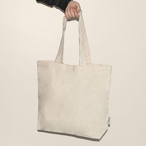 EgotierPro 52571 - Tasche aus 100% recycelter Baumwolle, Innentasche LAKE