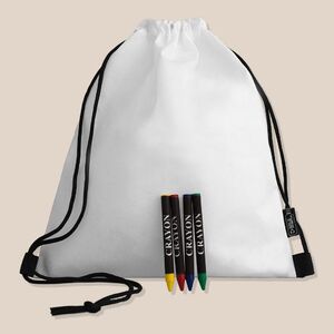 EgotierPro 53040 - RPET Nonwoven Rucksack mit Buntstiftset STROLL