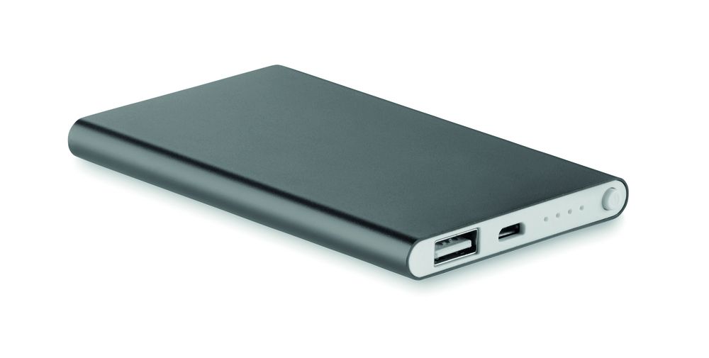 POWERFLAT Powerbank 4000 mAh - GiftRetail MO8735 schwarz
